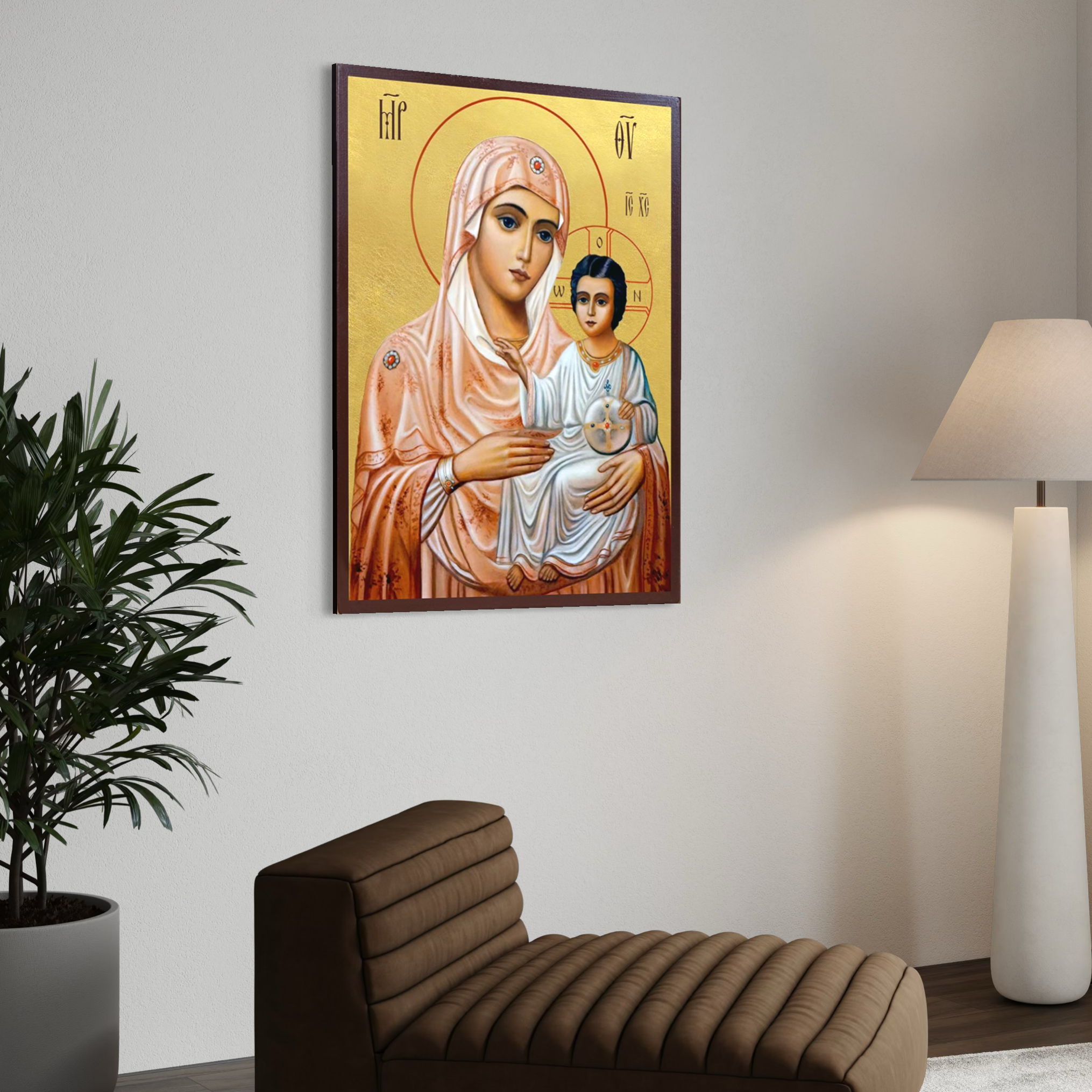 Tablou canvas cu icoana ortodoxa maica domnului cu pruncul
