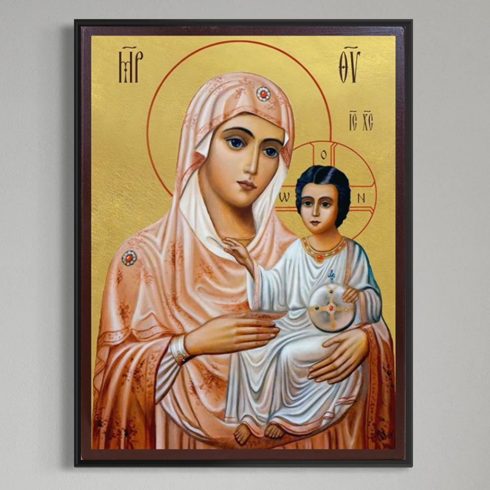 Tablou canvas cu icoana ortodoxa maica domnului cu pruncul