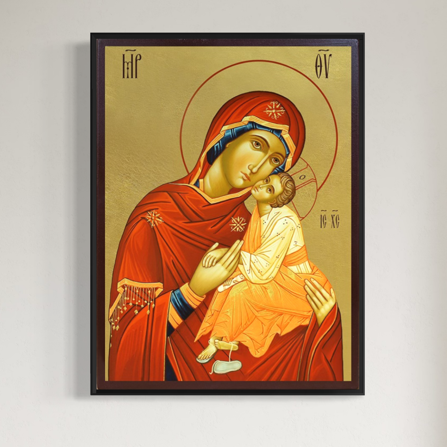 Tablou Canvas Premium, LuxCanva® H1072, Icoana Maicii Domnului Dulcea Sarutare, Icoana, Facatoare, Minuni, Prunc, Iisus, Mantuire, Mangaiere, Casa, Protectie, Living, Dormitor