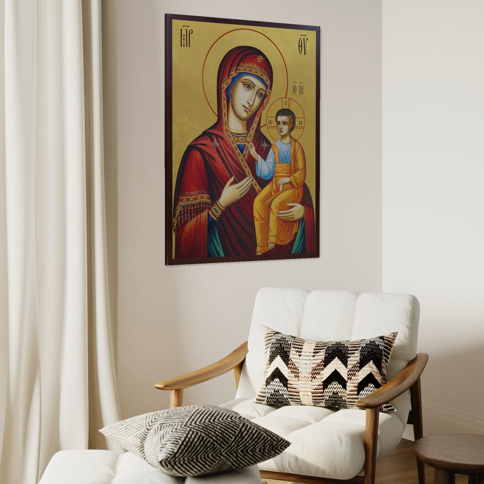 Tablou canvas cu icoana ortodoxa cu maica domnului si pruncul