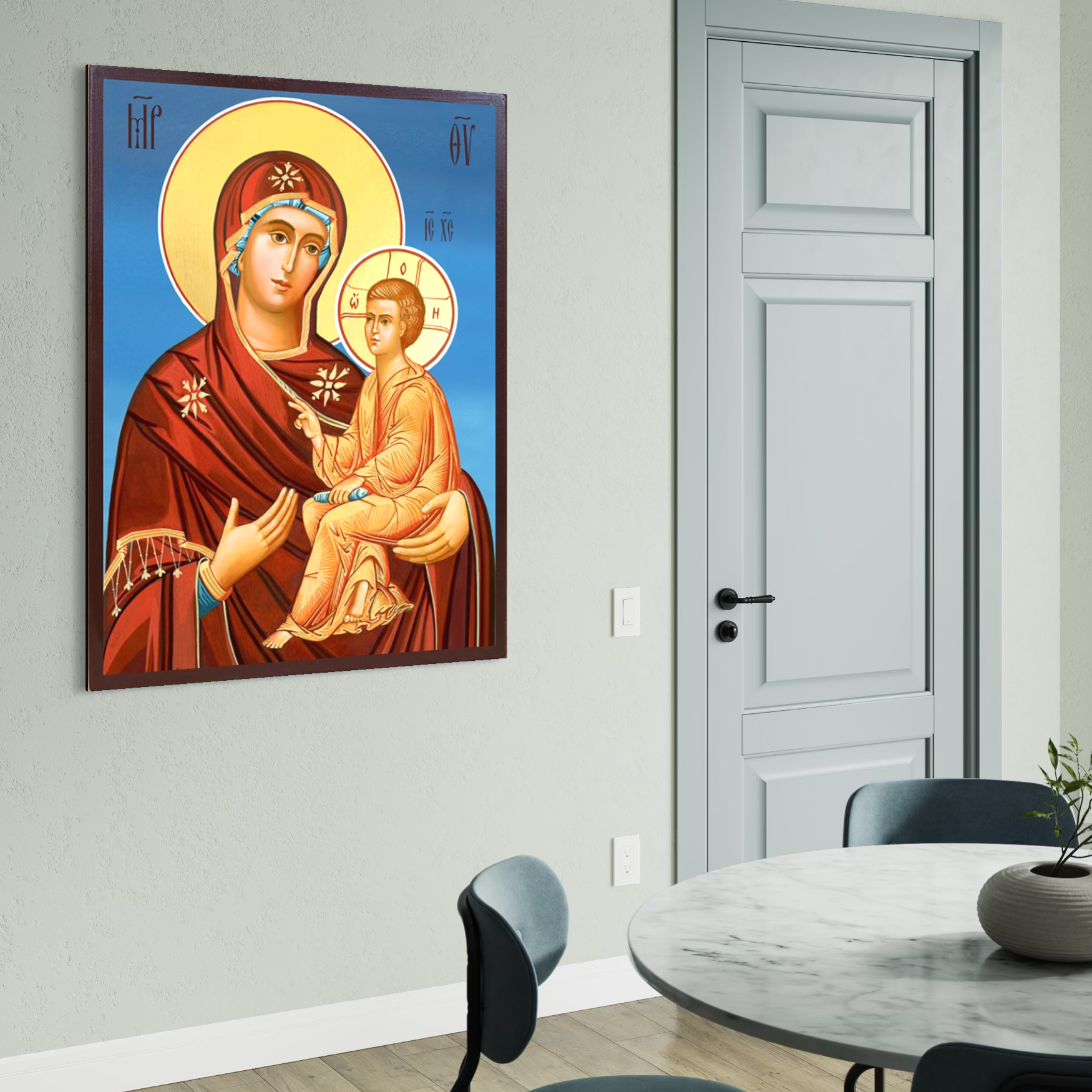 Tablou canvas cu tablou canvas cu icoana maicii domnului si pruncul