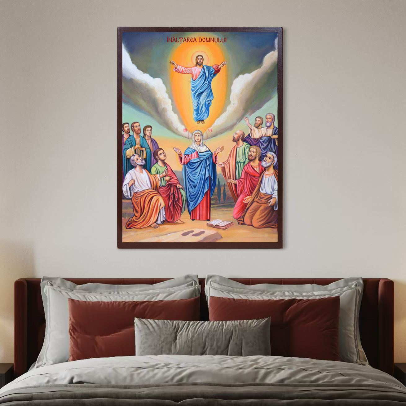 Imagine cu icoana cu inaltarea domnului, tiparita pe panza canvas