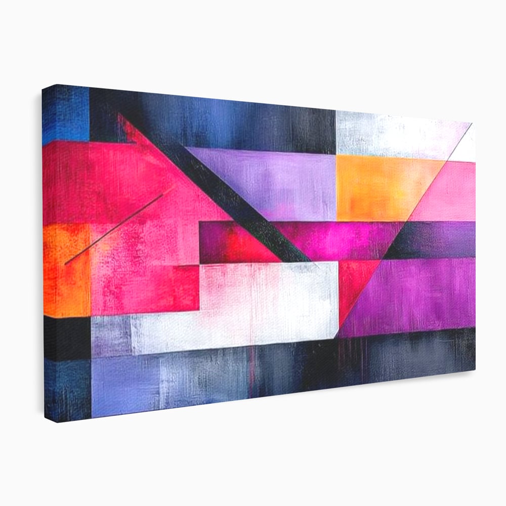 Tablou canvas cu tablou canvas cu compozitie geometrica abstracta, fara rama, pe sasiu de lemn