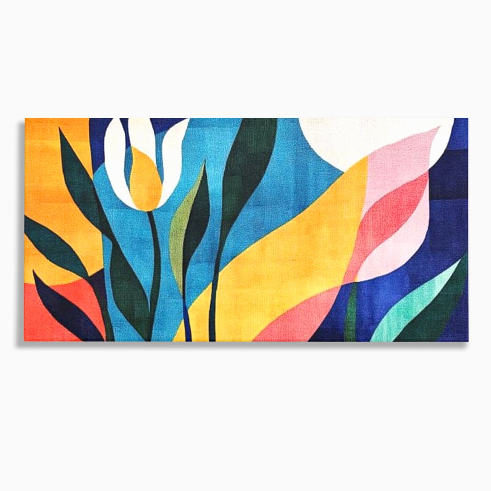 Tablou canvas cu tablou canvas cu flori abstracte, fara rama, pe sasiu de lemn