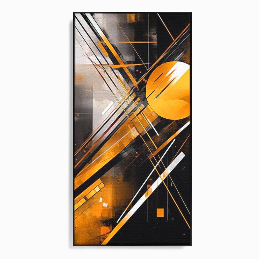 Tablou canvas cu tablou canvas cu forme geometrice abstracte, in rama de aluminiu negru