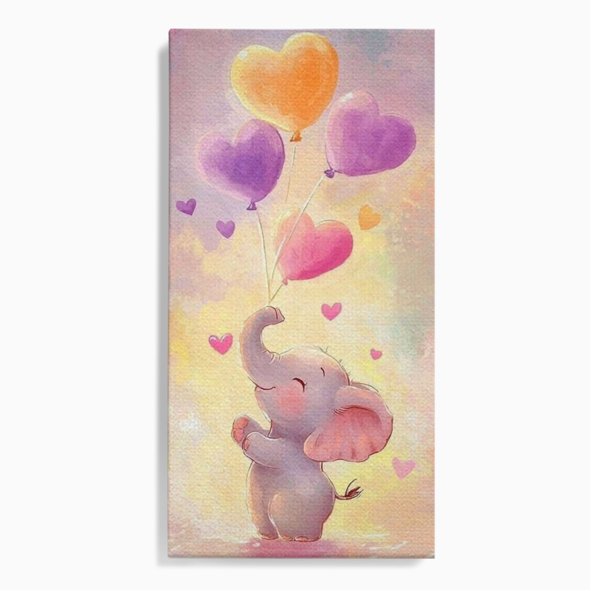 Tablou canvas cu tablou canvas cu pui de elefant, fara rama, pe sasiu de lemn