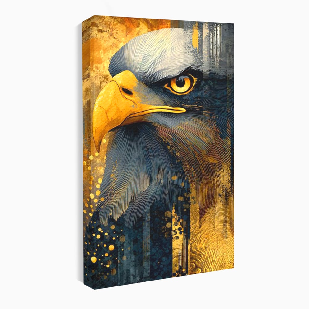 Tablou canvas cu tablou canvas cu vultur in profil, fara rama, pe sasiu de lemn