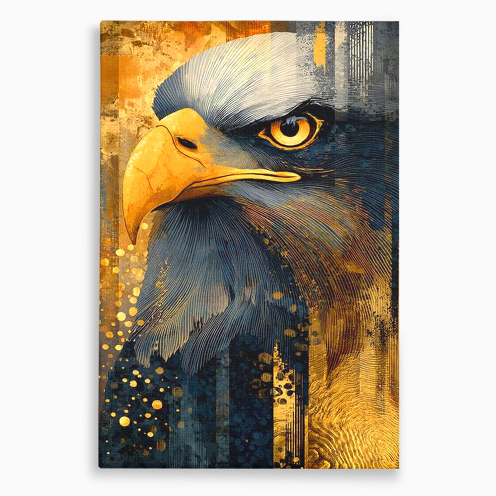 Tablou canvas cu tablou canvas cu vultur in profil, fara rama, pe sasiu de lemn