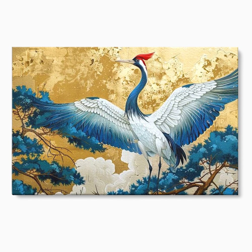 Tablou canvas cu tablou canvas cu cocor japonez, fara rama, pe sasiu de lemn