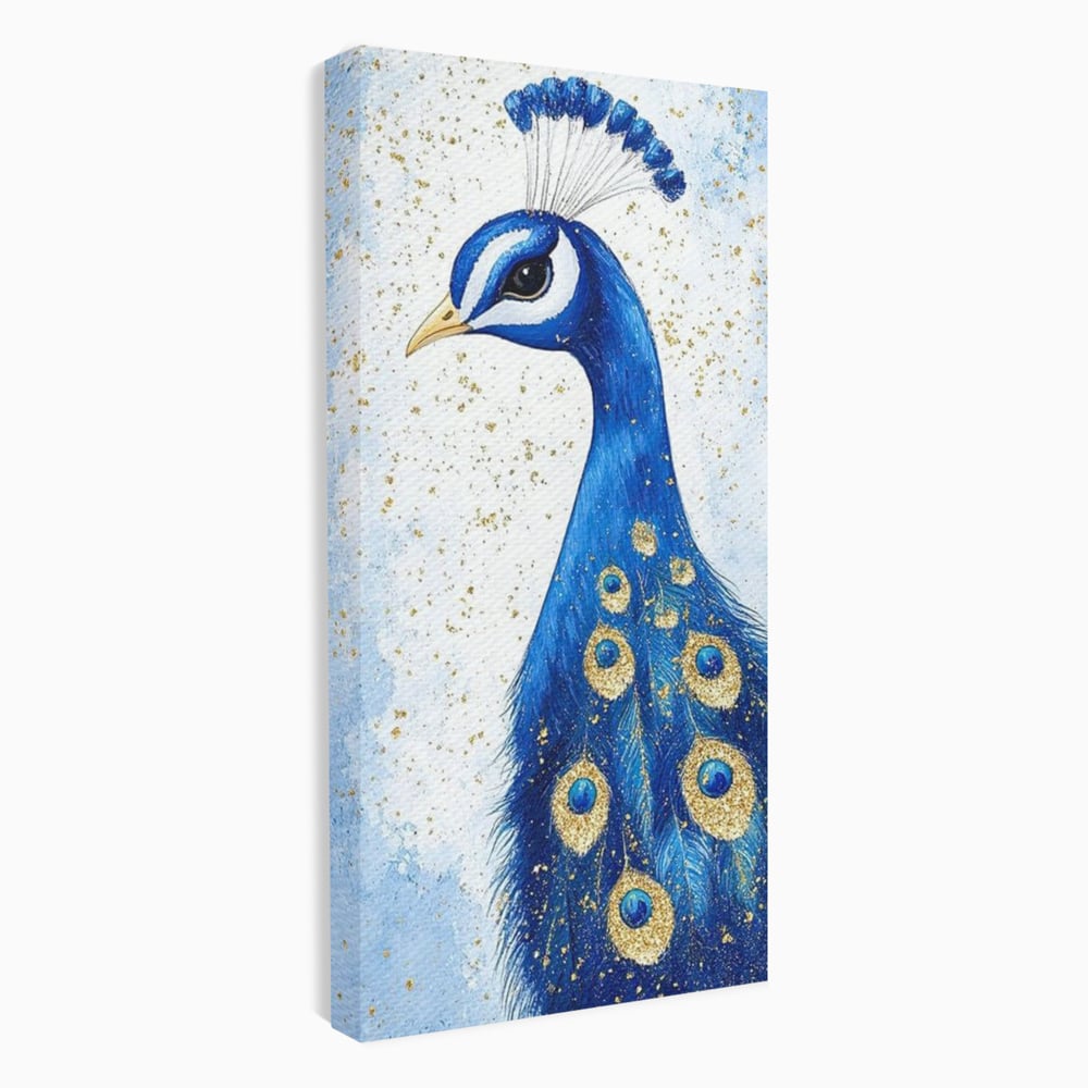 Tablou canvas cu tablou canvas cu profil de paun, fara rama, pe sasiu de lemn