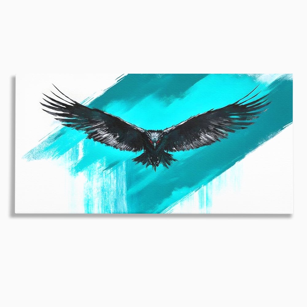 Tablou canvas cu tablou canvas cu vultur in zbor, fara rama, pe sasiu de lemn