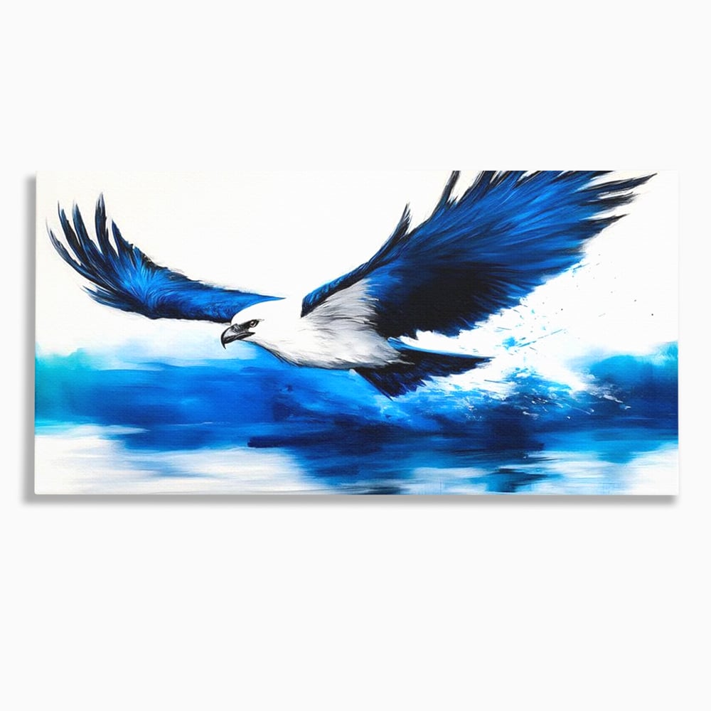 Tablou canvas cu tablou canvas cu vultur zburand peste apa, fara rama, pe sasiu de lemn