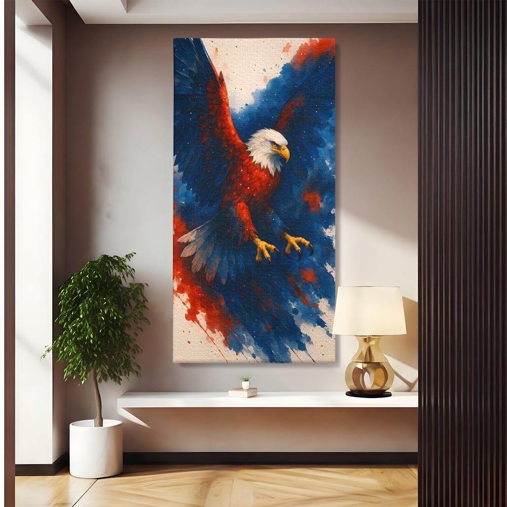 Tablou canvas cu tablou canvas vultur in zbor, fara rama, pe sasiu de lemn