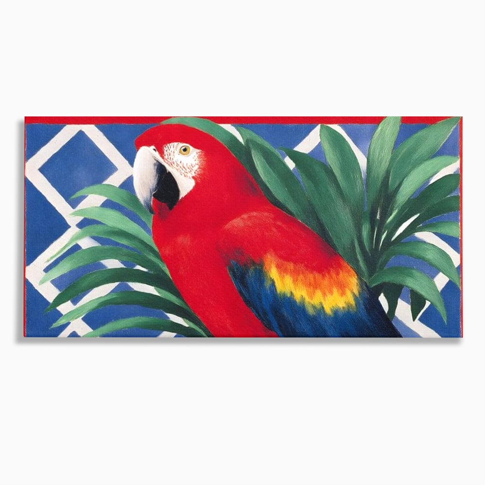 Tablou canvas cu tablou canvas cu papagal rosu, fara rama, pe sasiu de lemn