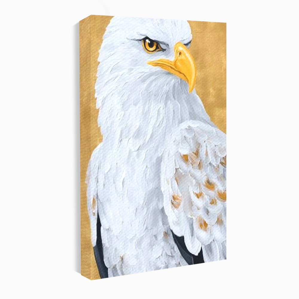 Tablou canvas cu tablou canvas cu vultur alb, fara rama, pe sasiu de lemn