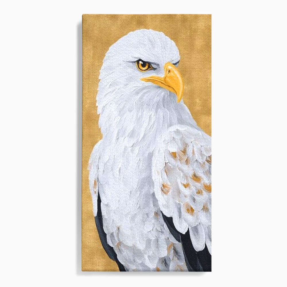 Tablou canvas cu tablou canvas cu vultur alb, fara rama, pe sasiu de lemn