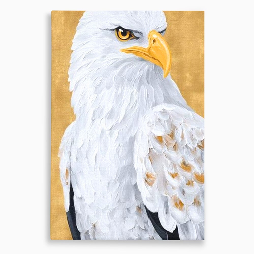 Tablou canvas cu tablou canvas cu vultur alb, fara rama, pe sasiu de lemn