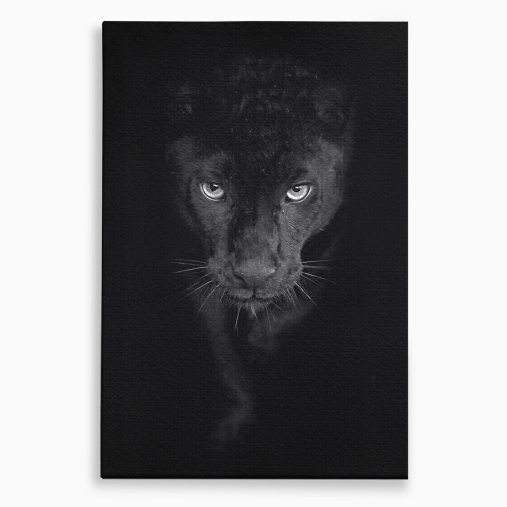 Tablou canvas cu tablou canvas cu pantera neagra, fara rama, pe sasiu de lemn