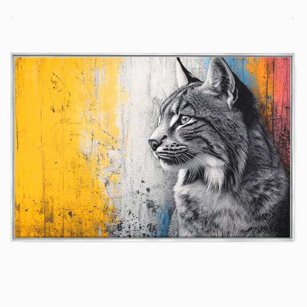 Tablou canvas cu tablou canvas cu ras salbatic in stil graffiti, in rama de aluminiu argintiu