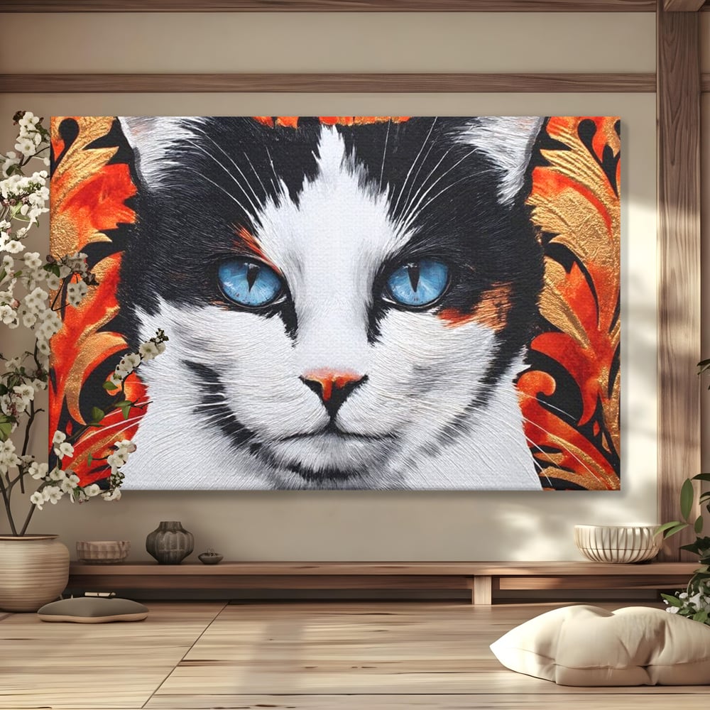Tablou canvas cu tablou canvas cu ochi de pisica, fara rama, pe sasiu de lemn