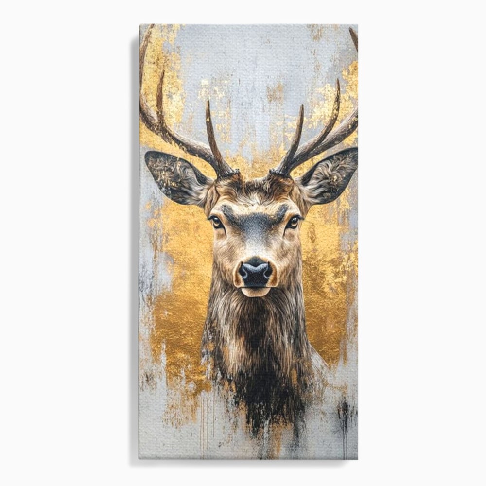 Tablou canvas cu tablou canvas cu cerb si accente aurii, fara rama, pe sasiu de lemn