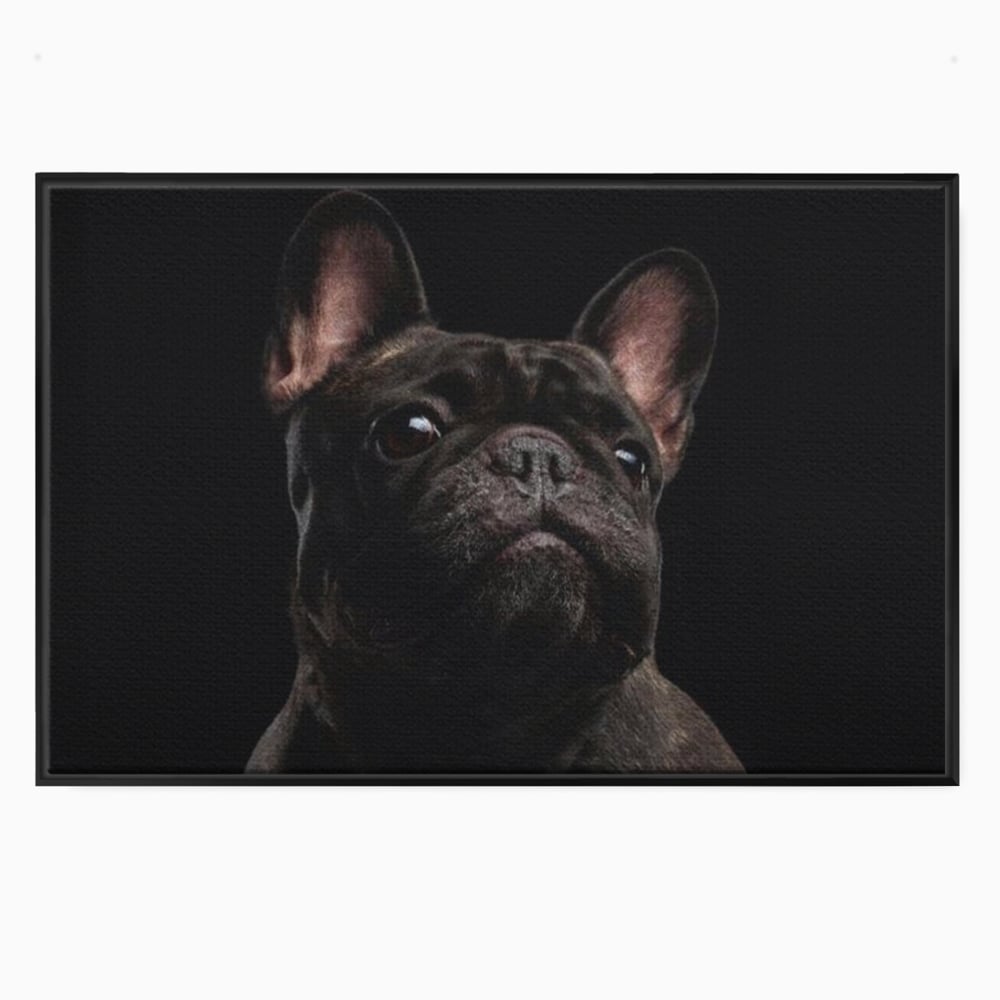 Tablou canvas cu tablou canvas cu bulldog in umbra, in rama de aluminiu negru