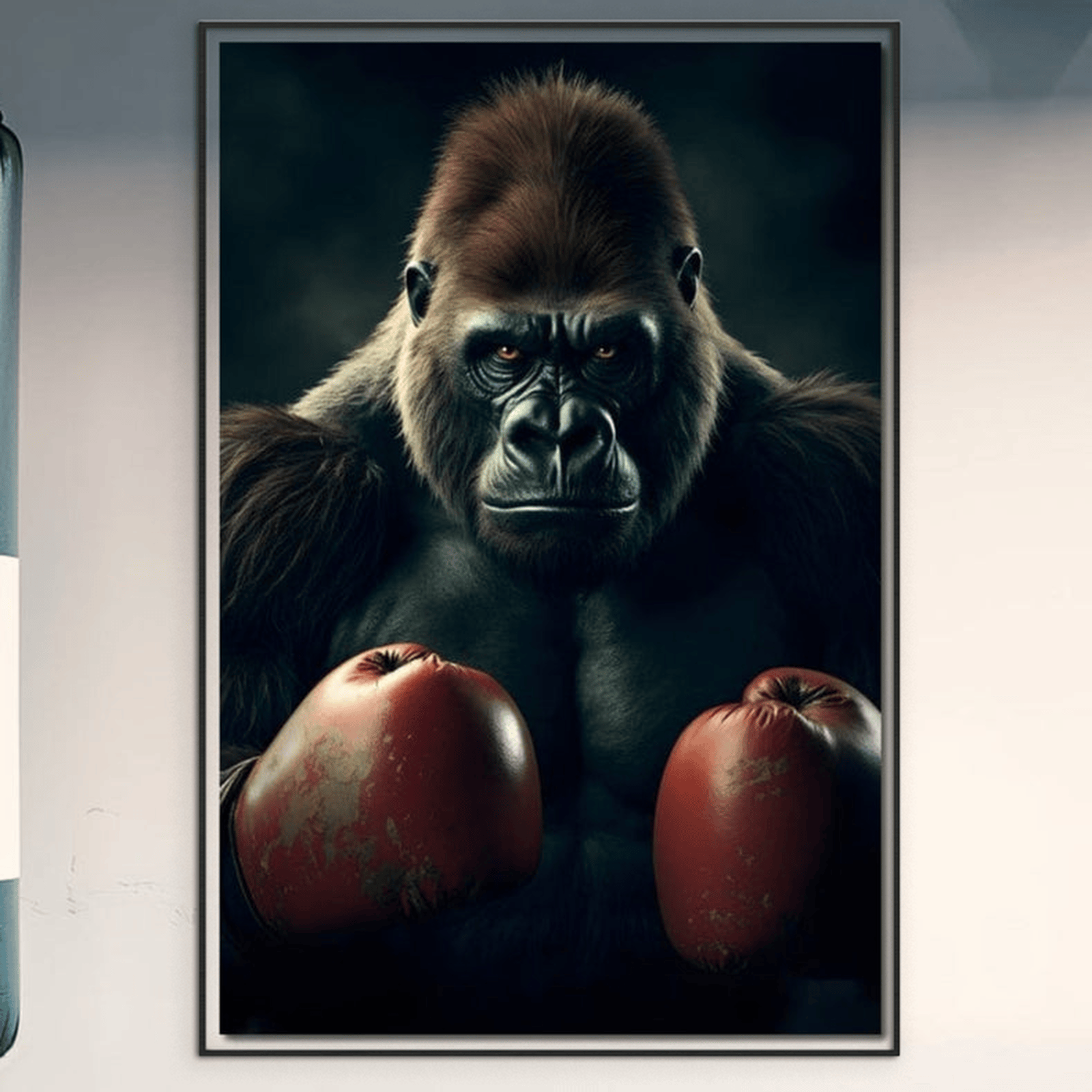 Tablou Canvas Premium, LuxCanva® M1328, Bestia cu Manusi, Boxer, Luptator, Campion, Puternic, Gorila, Primata, Animal, Knockout, Pumn, Manusi, Sport, Birou, Living, Camera Copil