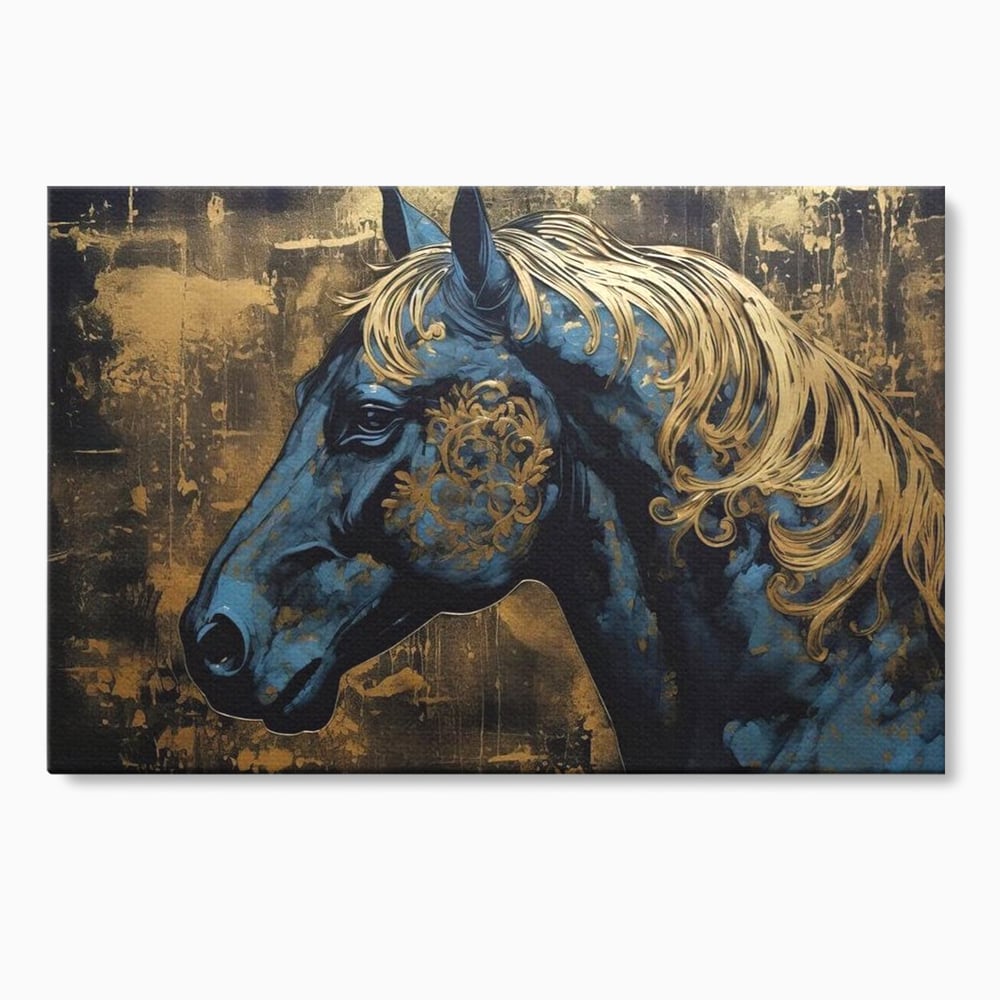 Tablou canvas cu tablou canvas cu profil de cal, fara rama, pe sasiu de lemn