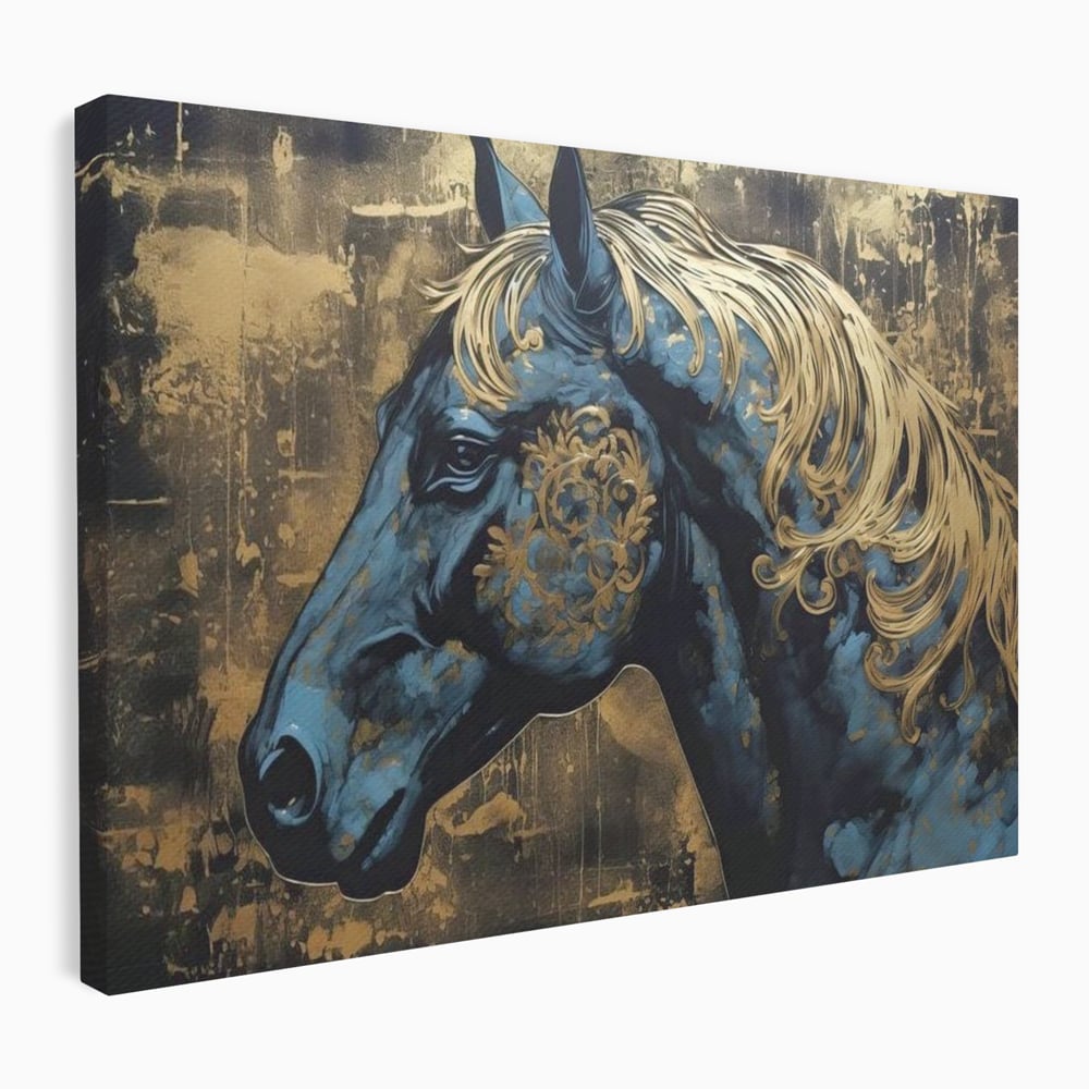 Tablou canvas cu tablou canvas cu profil de cal, fara rama, pe sasiu de lemn