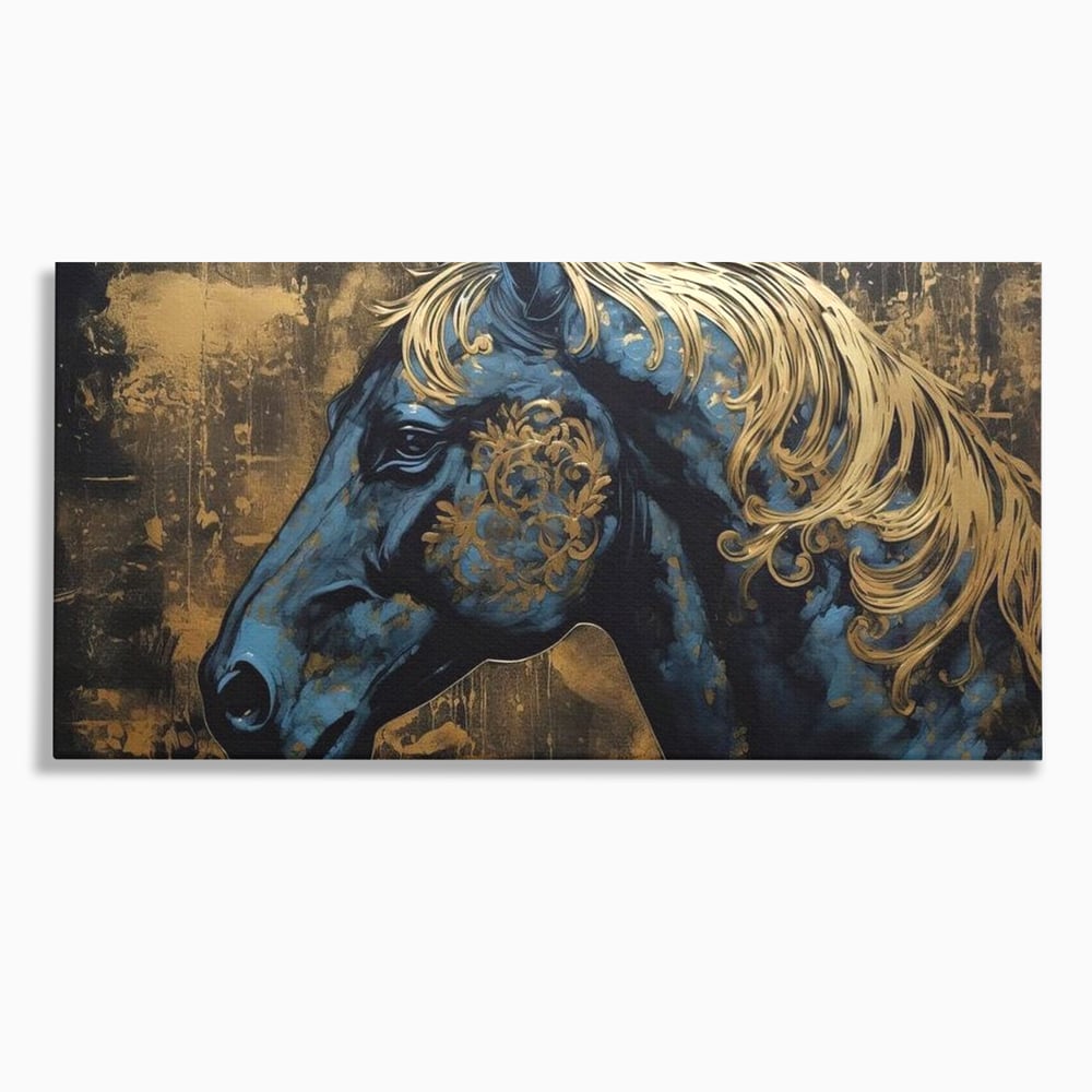 Tablou canvas cu tablou canvas cu profil de cal, fara rama, pe sasiu de lemn