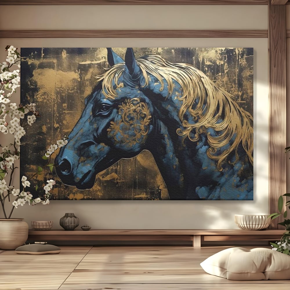 Tablou canvas cu tablou canvas cu profil de cal, fara rama, pe sasiu de lemn