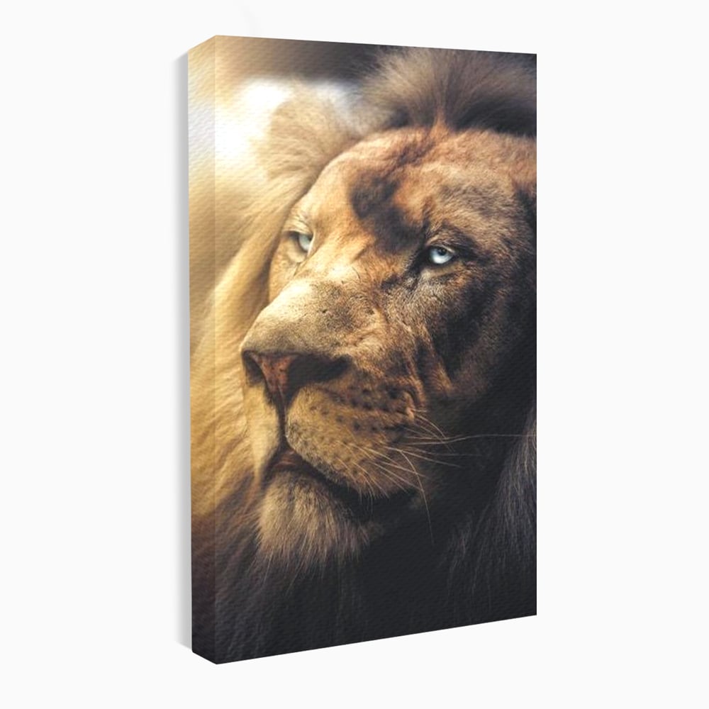 Tablou canvas cu tablou canvas cu chip de leu, fara rama, pe sasiu de lemn