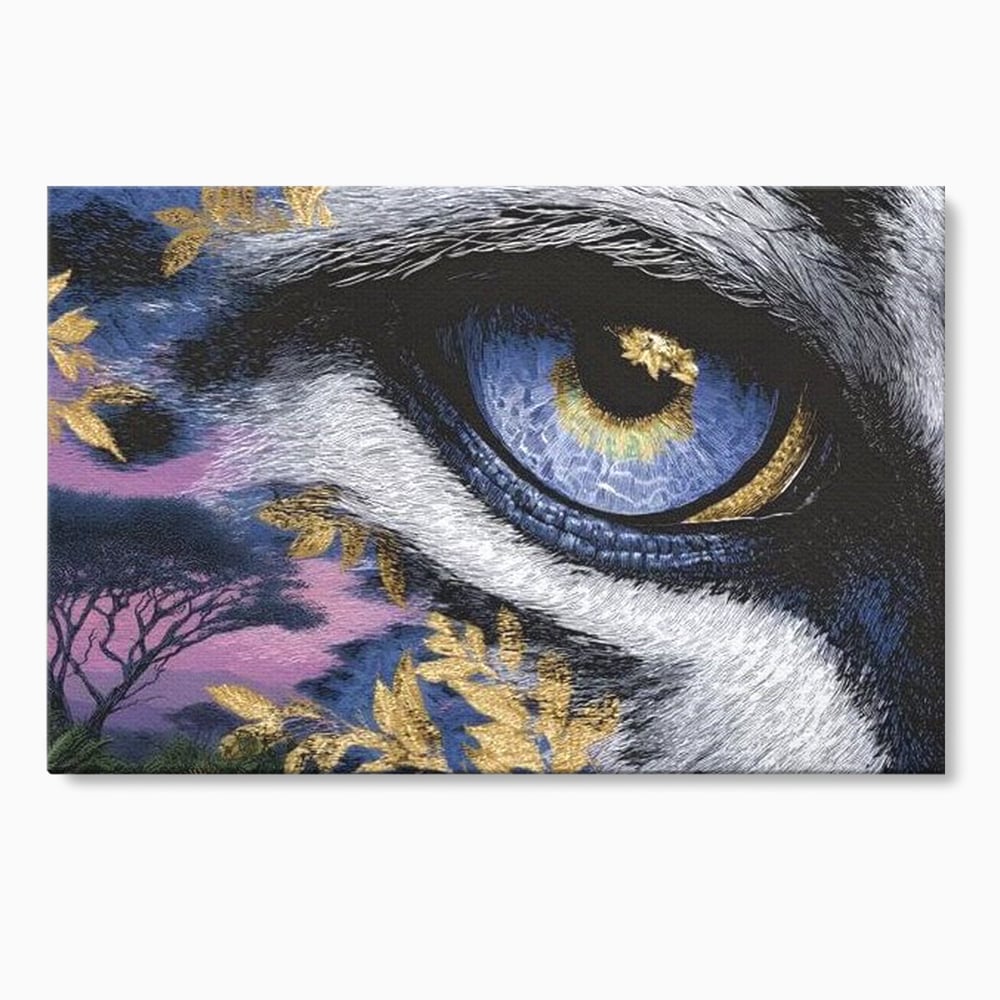 Tablou canvas cu tablou canvas cu ochi de felina, fara rama, pe sasiu de lemn