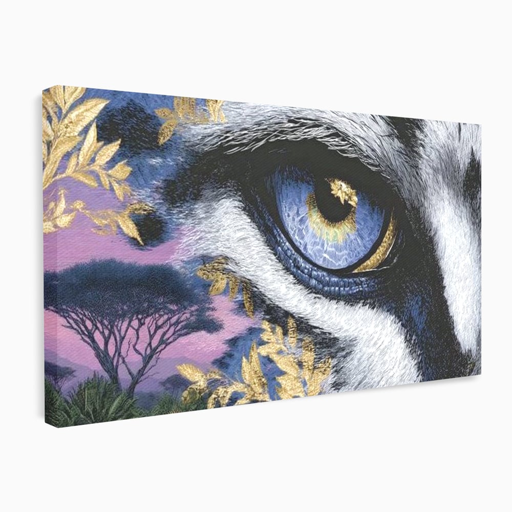 Tablou canvas cu tablou canvas cu ochi de felina, fara rama, pe sasiu de lemn
