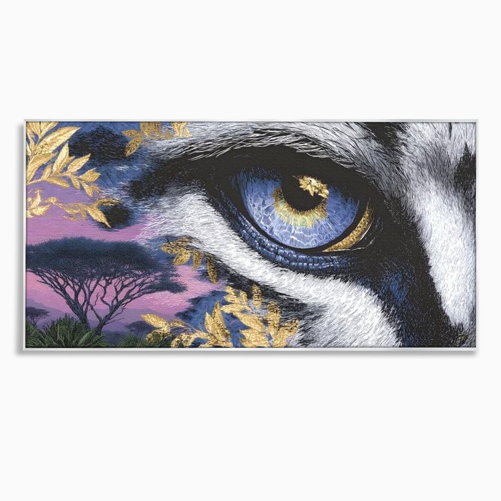 Tablou canvas cu tablou canvas cu ochi de felina, in rama de aluminiu argintiu