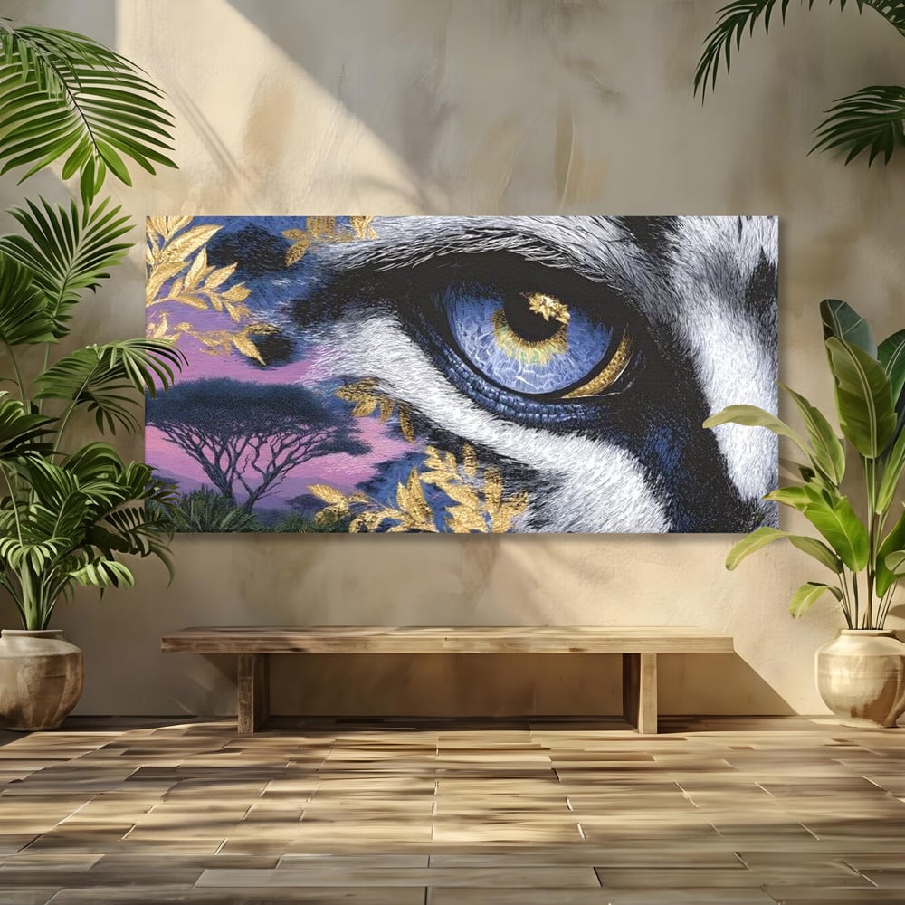 Tablou canvas cu tablou canvas cu ochi de felina, fara rama, pe sasiu de lemn