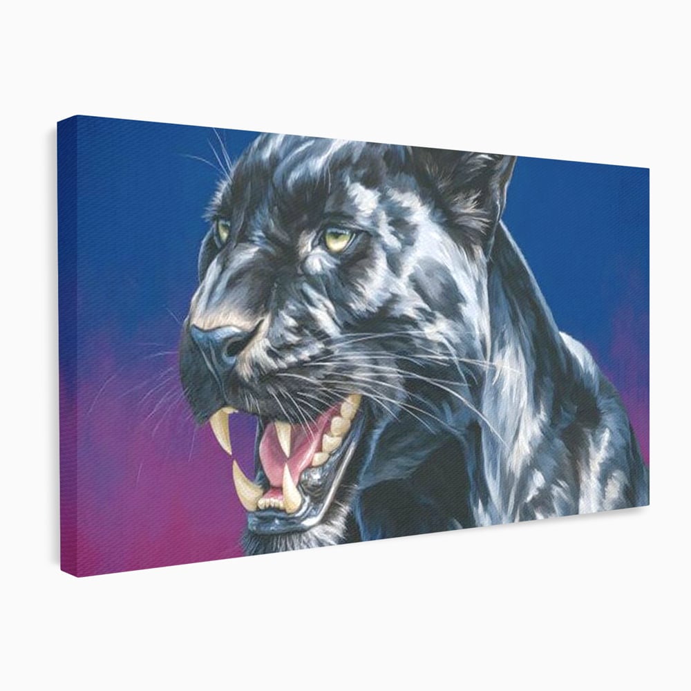 Tablou canvas cu tablou canvas cu pantera neagra, fara rama, pe sasiu de lemn