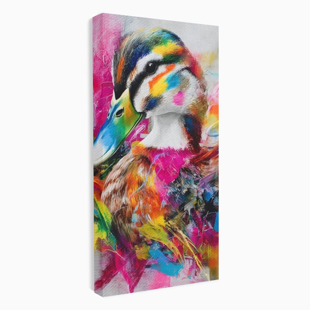 Tablou canvas cu tablou canvas cu rata colorata, fara rama, pe sasiu de lemn