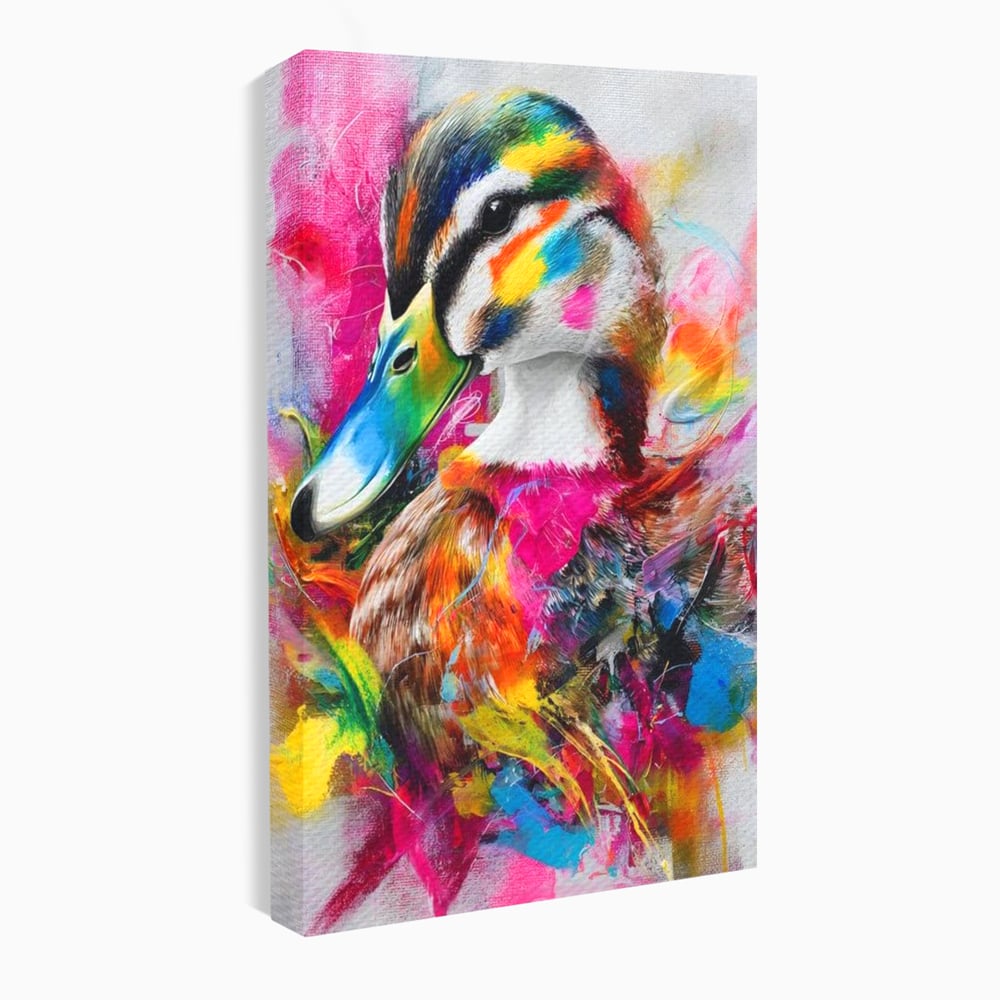 Tablou canvas cu tablou canvas cu rata colorata, fara rama, pe sasiu de lemn