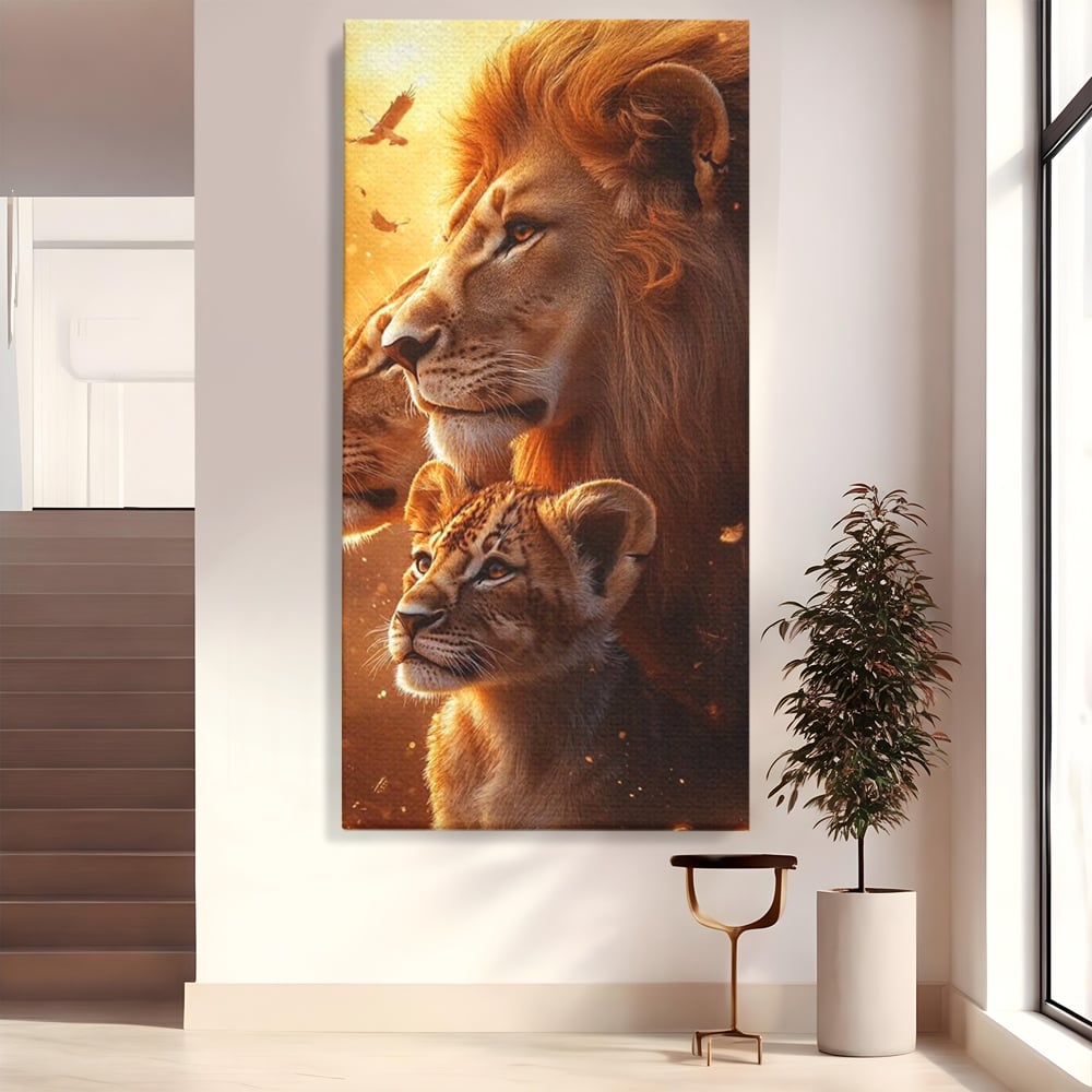 Tablou canvas cu tablou canvas cu lei in amurg, fara rama, pe sasiu de lemn