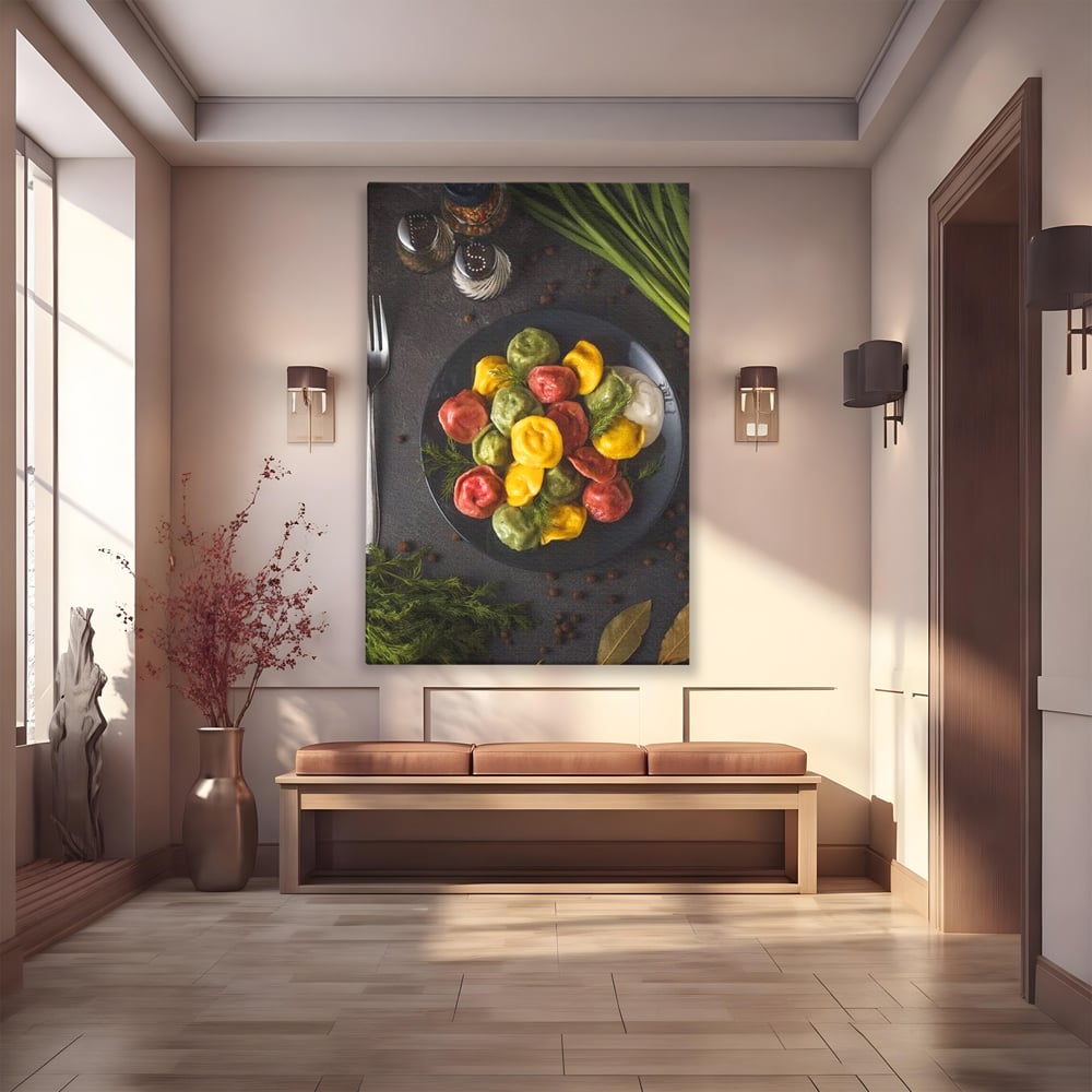 Tablou canvas cu tablou canvas cu paste colorate, fara rama, pe sasiu de lemn