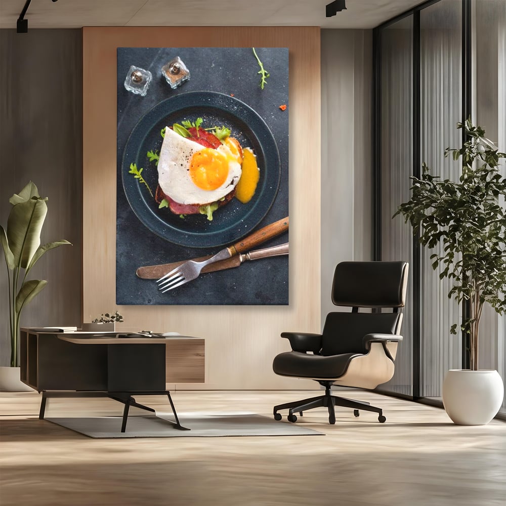 Tablou Canvas cu Mic Dejun, Alb si Galben, N1014