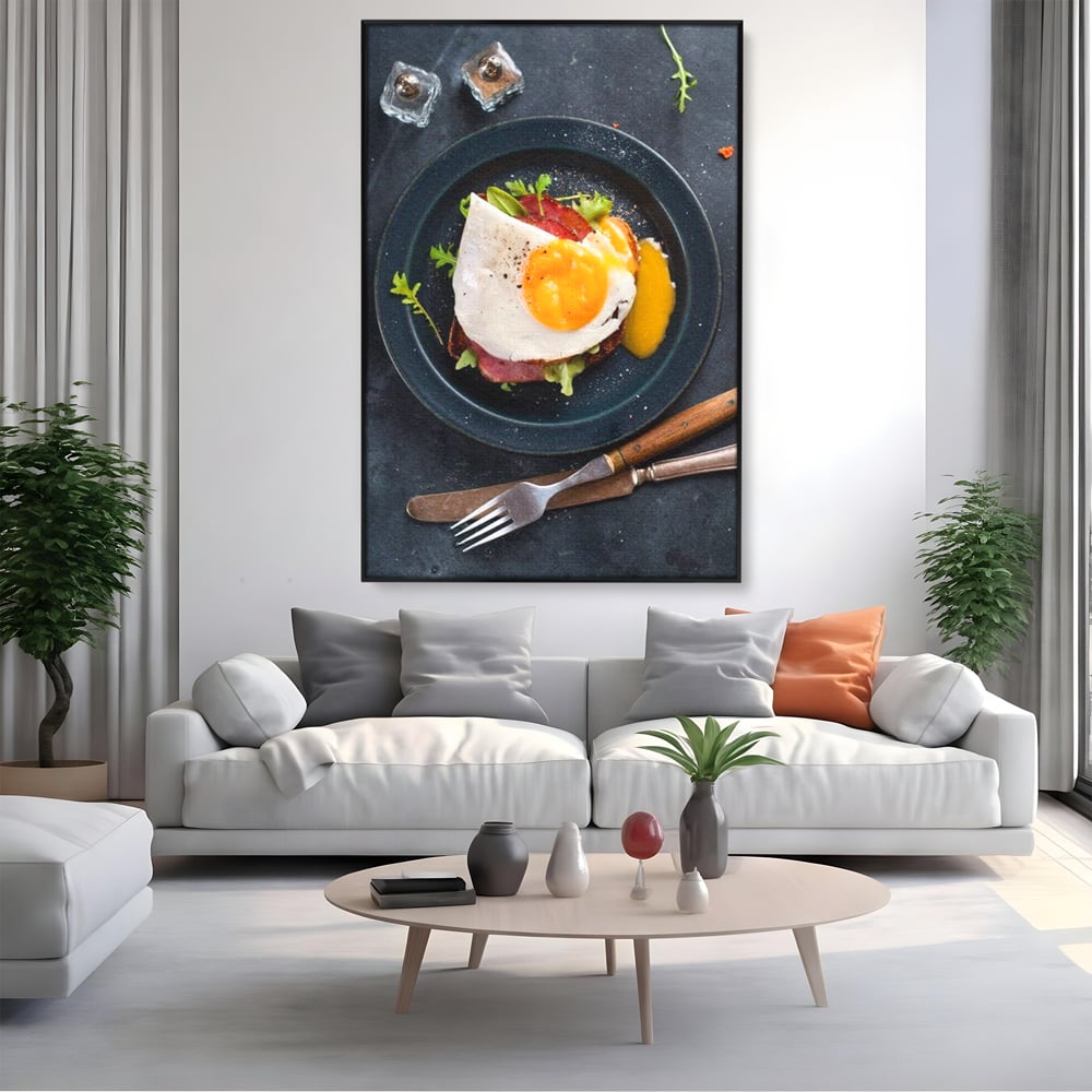 Tablou Canvas cu Mic Dejun, Alb si Galben, N1014