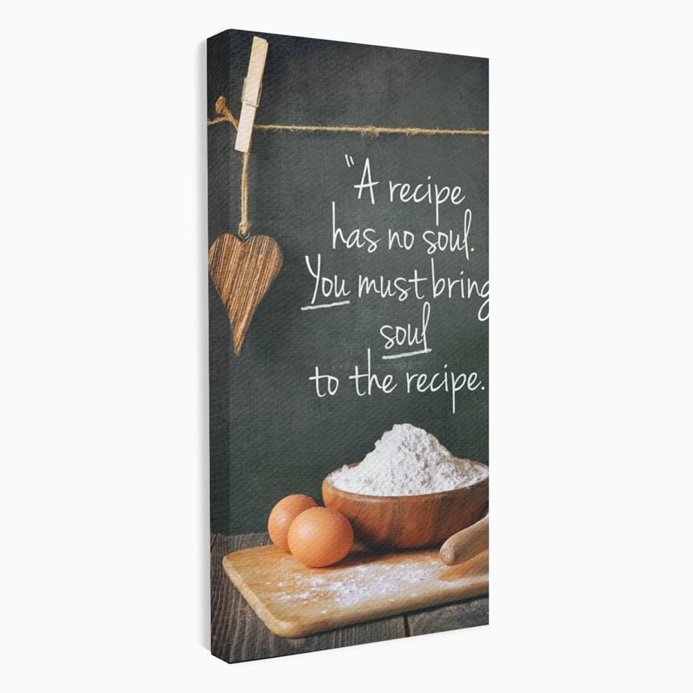 Tablou canvas cu tablou canvas cu citat culinar si faina, fara rama, pe sasiu de lemn
