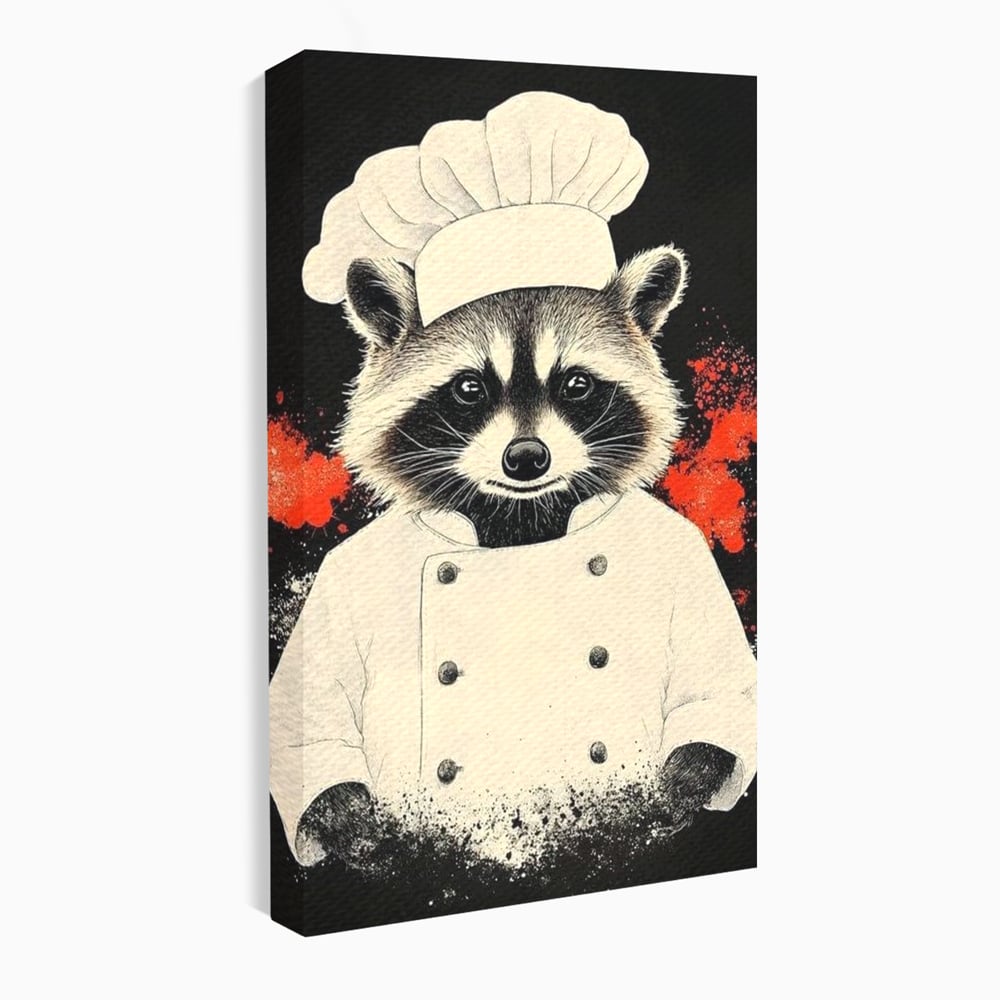 Tablou canvas cu tablou canvas cu raton bucatar, fara rama, pe sasiu de lemn