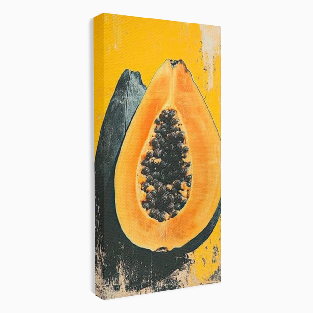 Tablou canvas cu tablou canvas cu papaya taiata, fara rama, pe sasiu de lemn