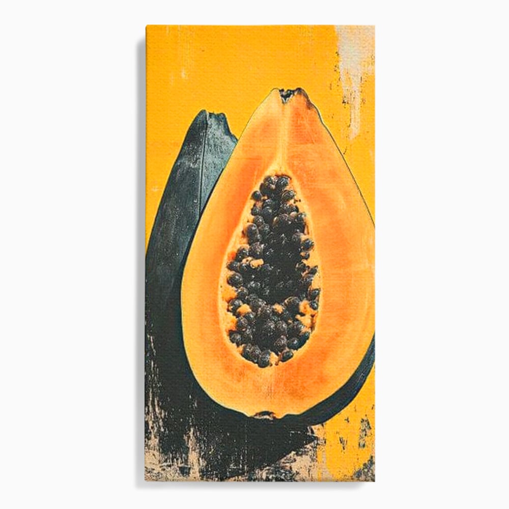 Tablou canvas cu tablou canvas cu papaya taiata, fara rama, pe sasiu de lemn