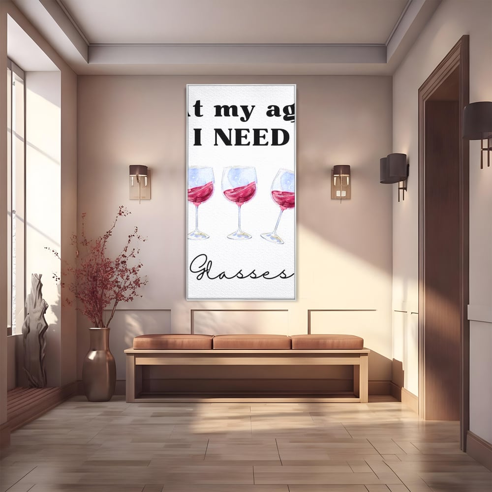 Tablou canvas cu tablou canvas cu pahare de vin si mesaj, in rama de aluminiu argintiu