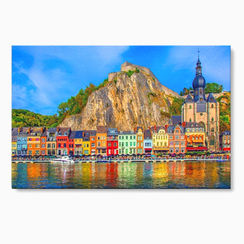 Tablou canvas cu tablou canvas peisaj urban belgia, fara rama, pe sasiu de lemn