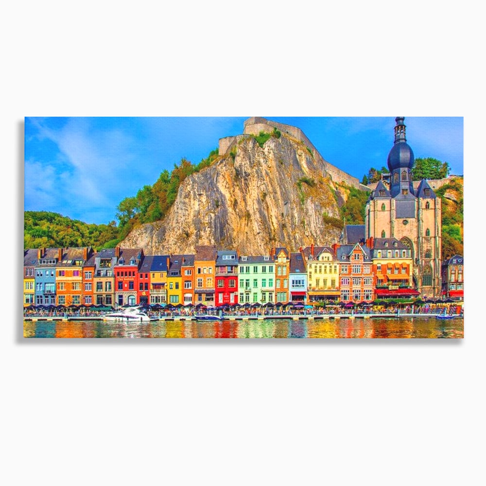 Tablou canvas cu tablou canvas peisaj urban belgia, fara rama, pe sasiu de lemn